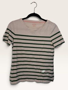 Boden Womens 4 US 8 UK Green White Striped Cotton Tee T-Shirt T2056
